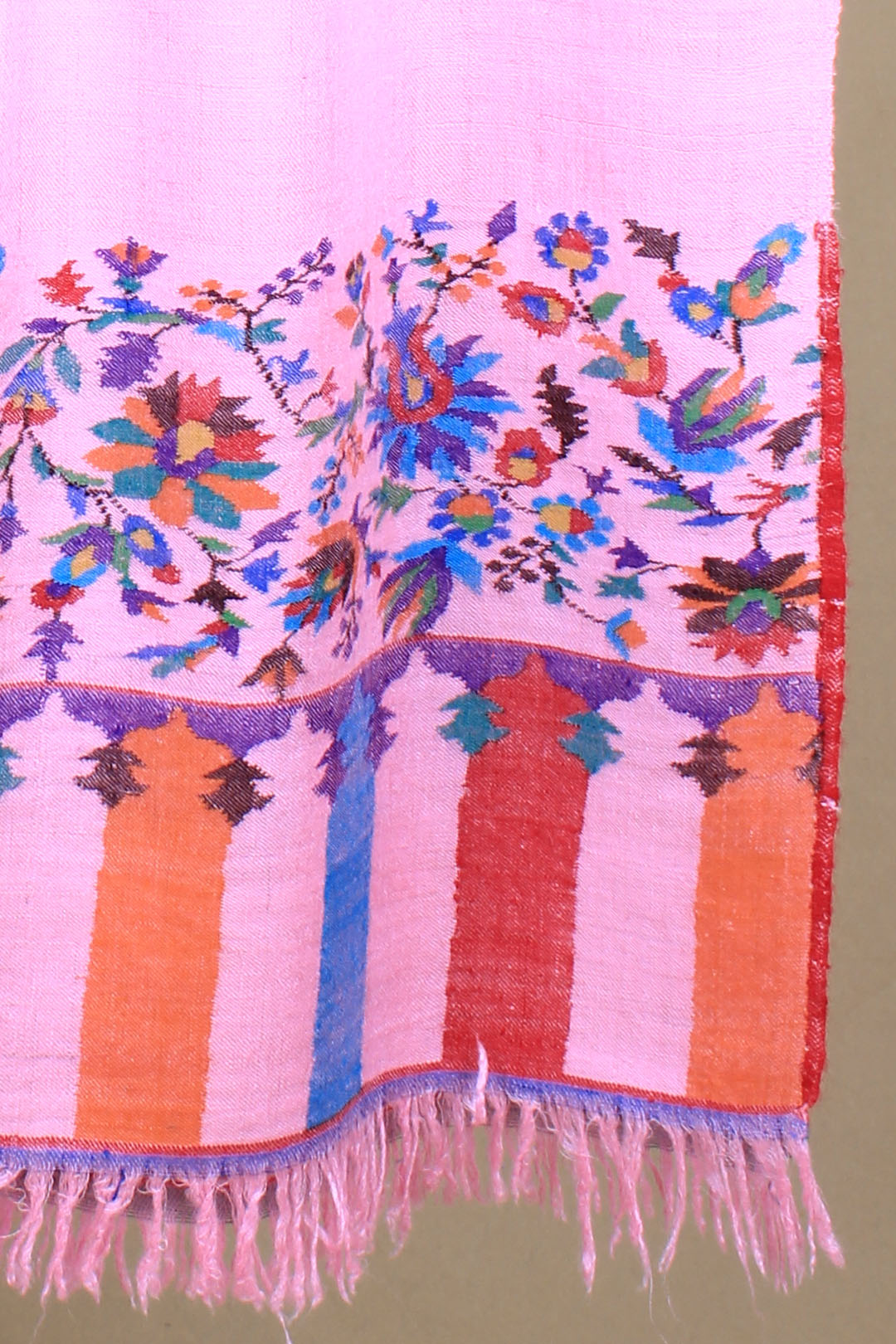 Mariyah Rose Pink Paldar Floral Kani Pashmina Shawl