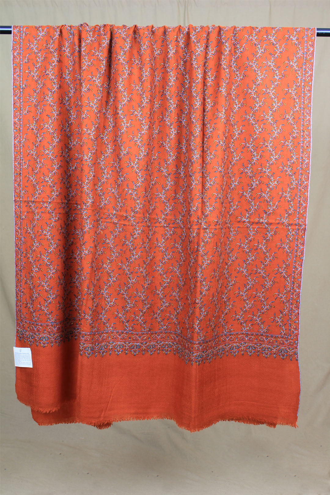 Jannat Rust Sozni Jaali Embroidered Pashmina Shawl