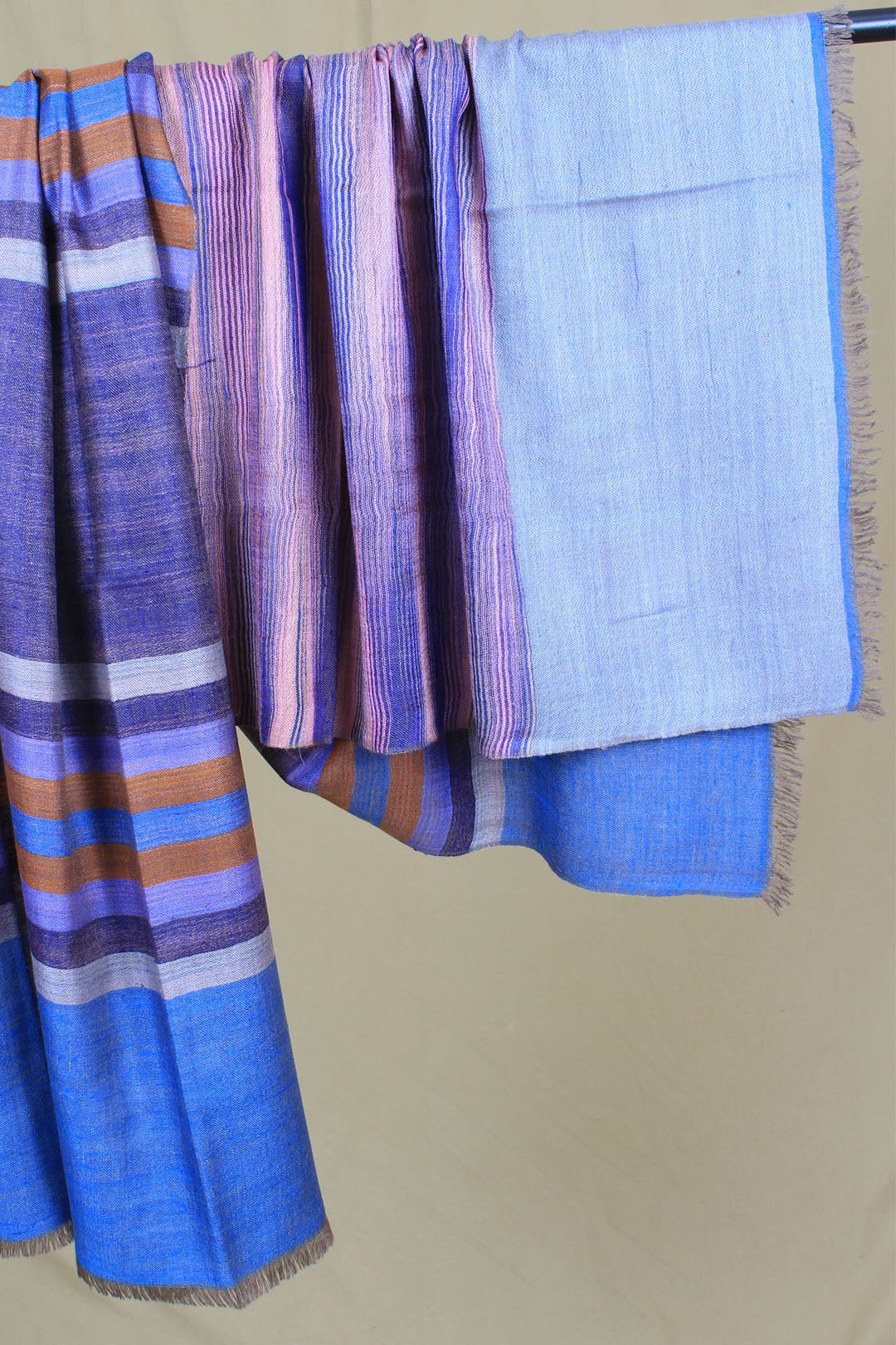 Pascal Multi Coloured Strips & Reversible Cashmere Shawl