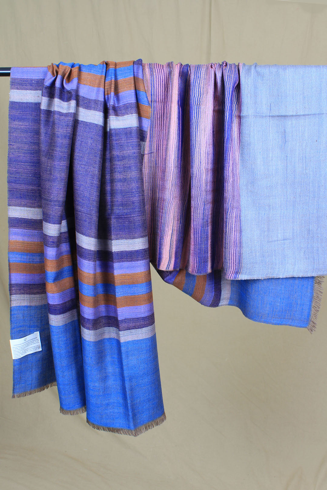 Pascal Multi Coloured Strips & Reversible Cashmere Shawl