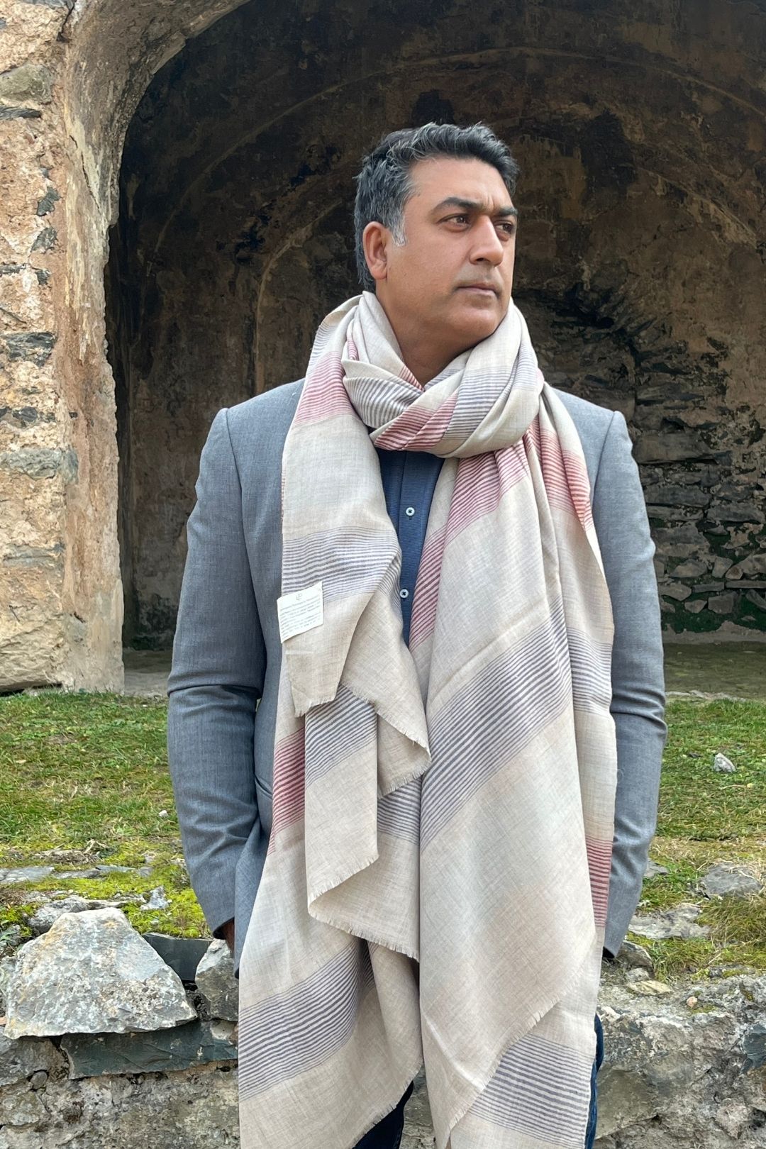 Oversized Striped Pashmina Men's Shawl – Pashmeladakh