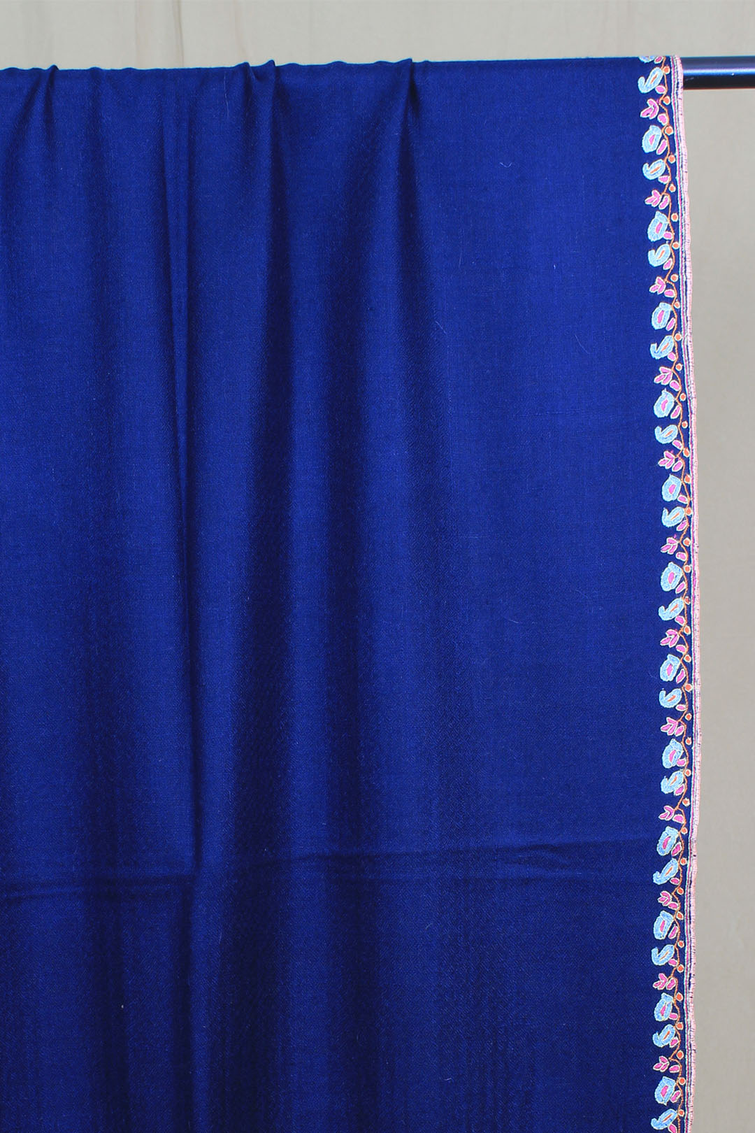 Nayaab Oxford Blue Kanikar Paldar Embroidered Pashmina Stole