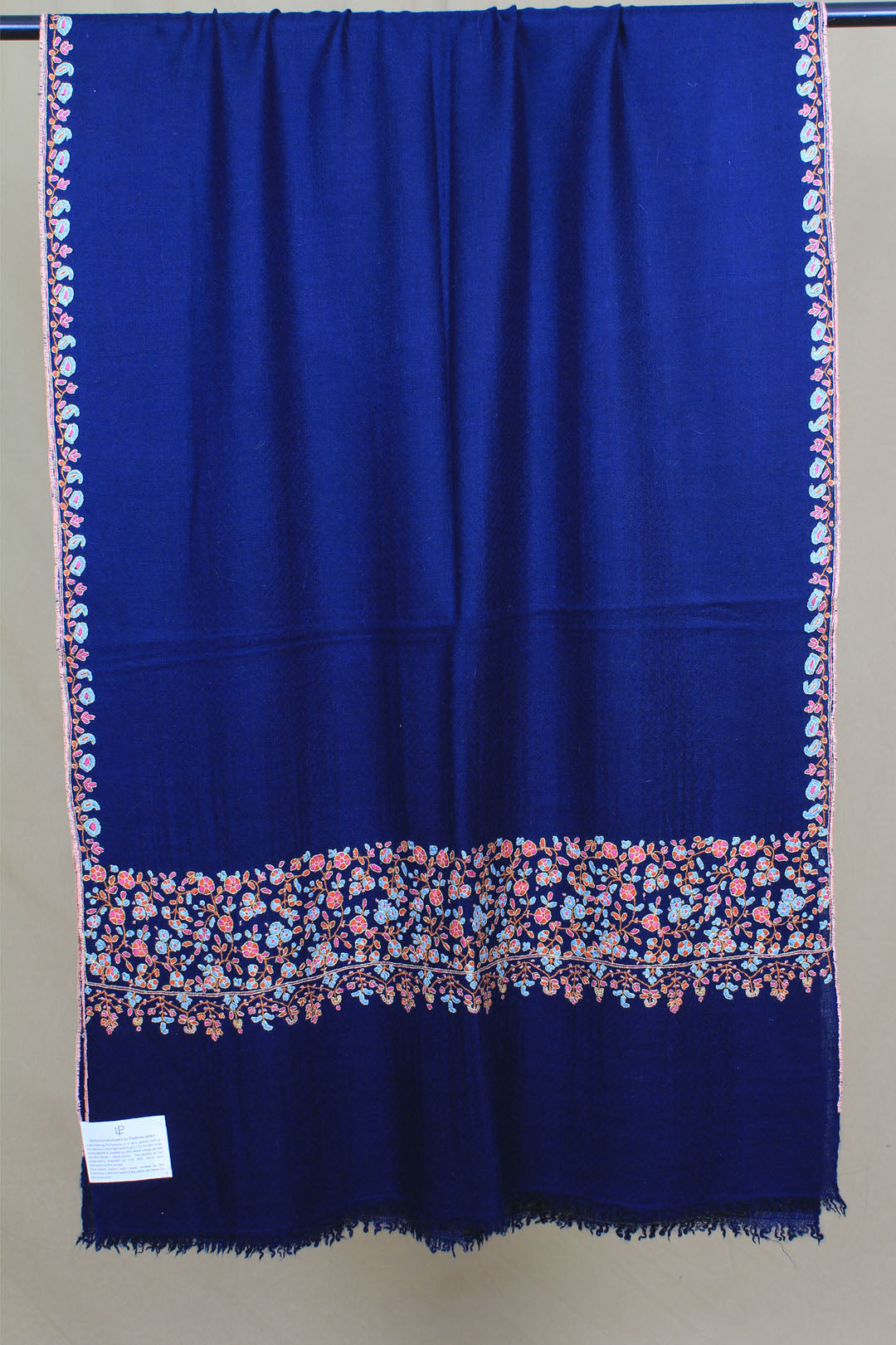 Nayaab Oxford Blue Kanikar Paldar Embroidered Pashmina Stole