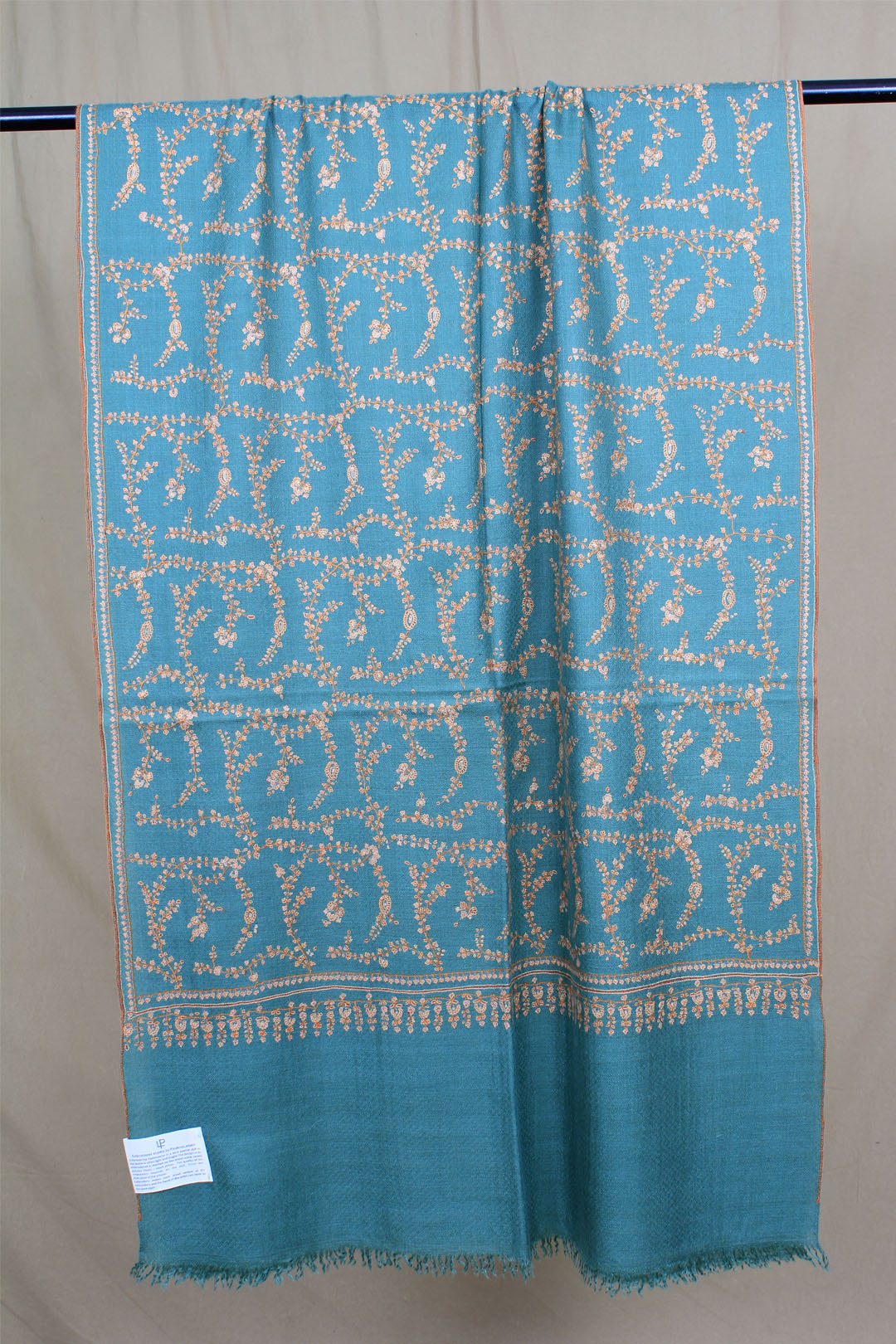 Shayaan Cadmium Green Sozni Jaali Embroidered Pashmina Stole