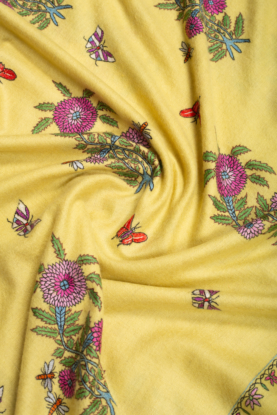 Dreamy Delights Daffodil  Butidar Pashmina Shawl