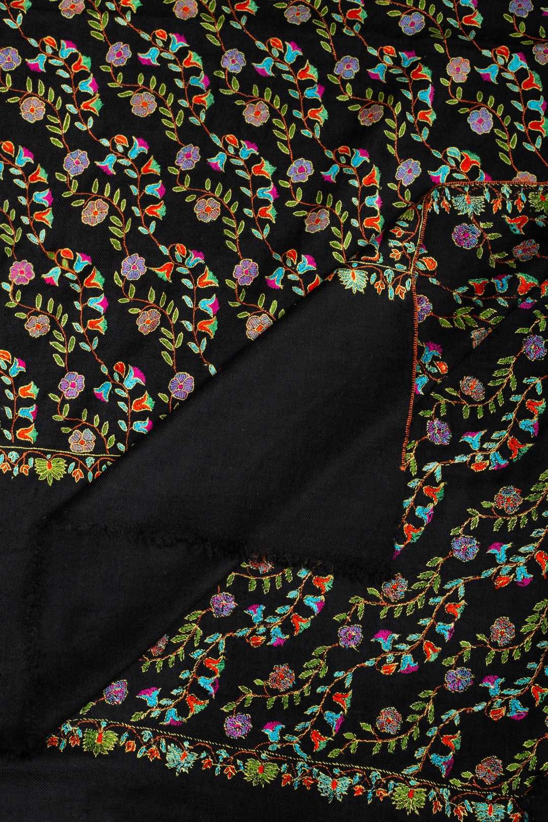 Whimsy Wonders Black Lehridar Jaali Pashmina Shawl