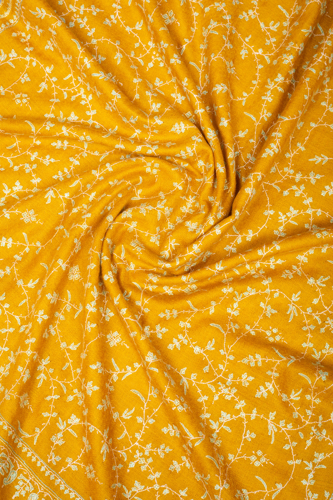 Bombroo Butterscotch Jaali Sozni Embroidered Pashmina Stole