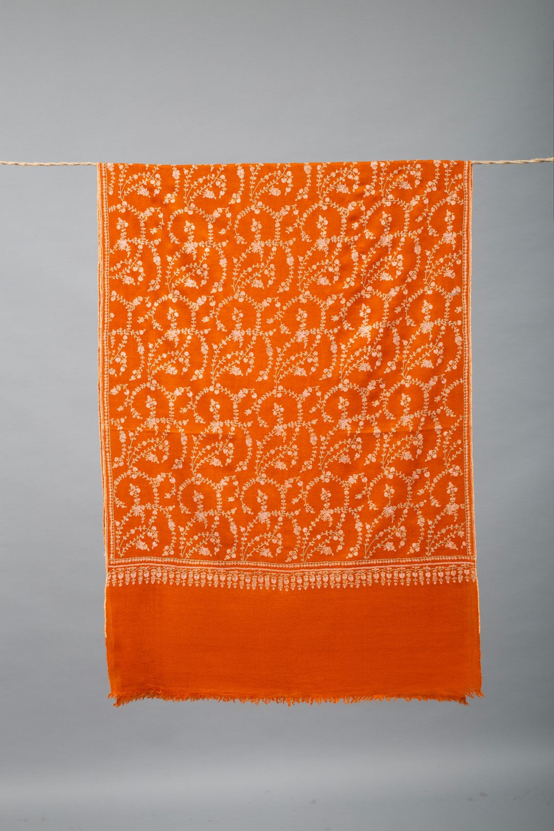 Adeer Burnt Orange Sozni Jaali Pashmina Stole