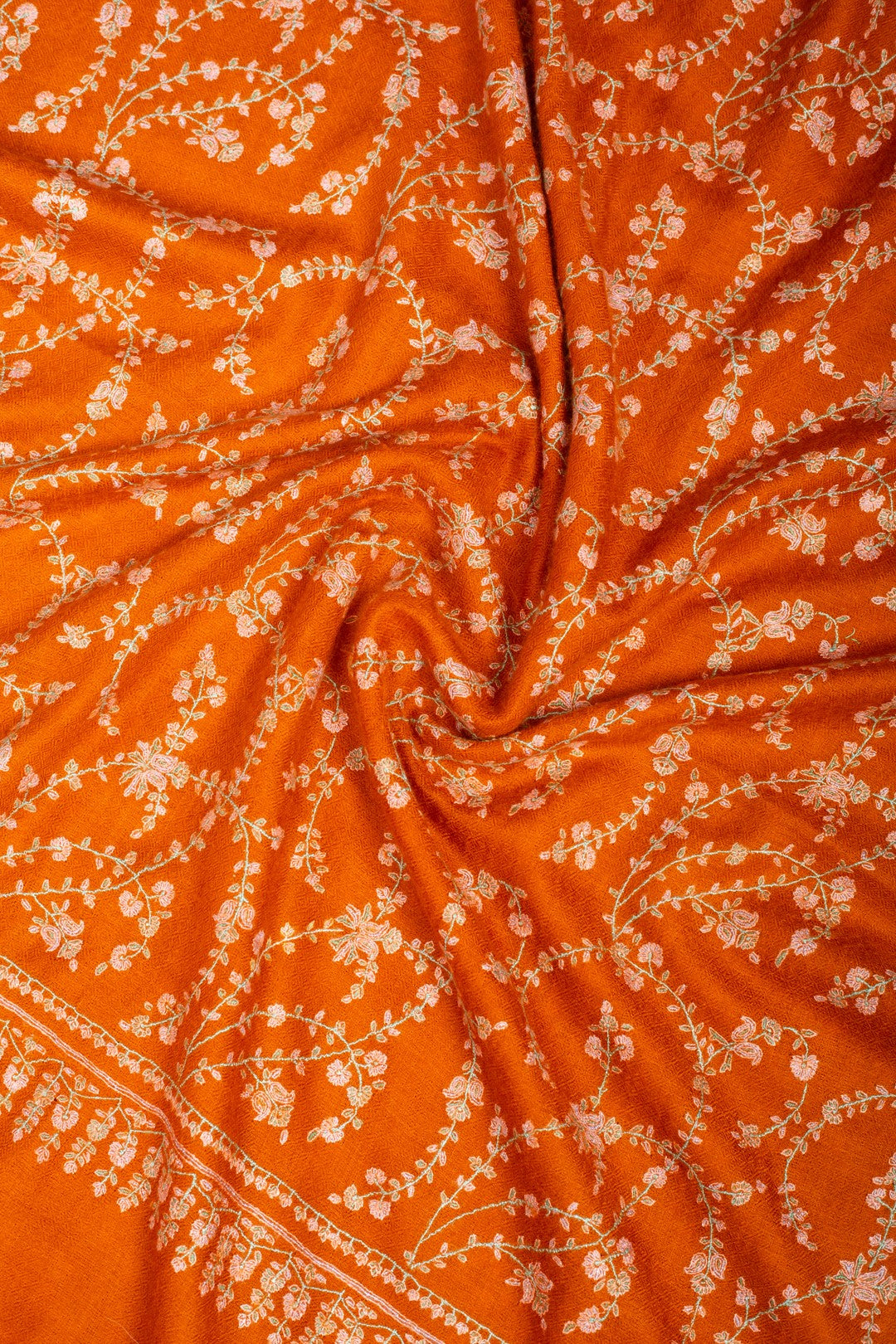 Adeer Burnt Orange Sozni Jaali Pashmina Stole