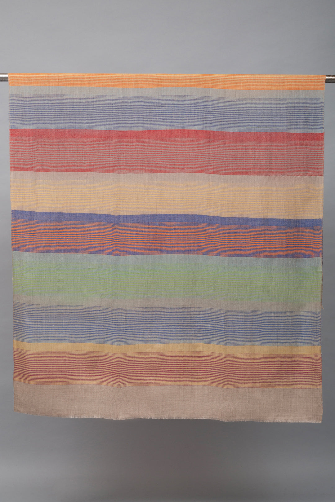 Firethorn Horizontal Stripes Cashmere Shawl