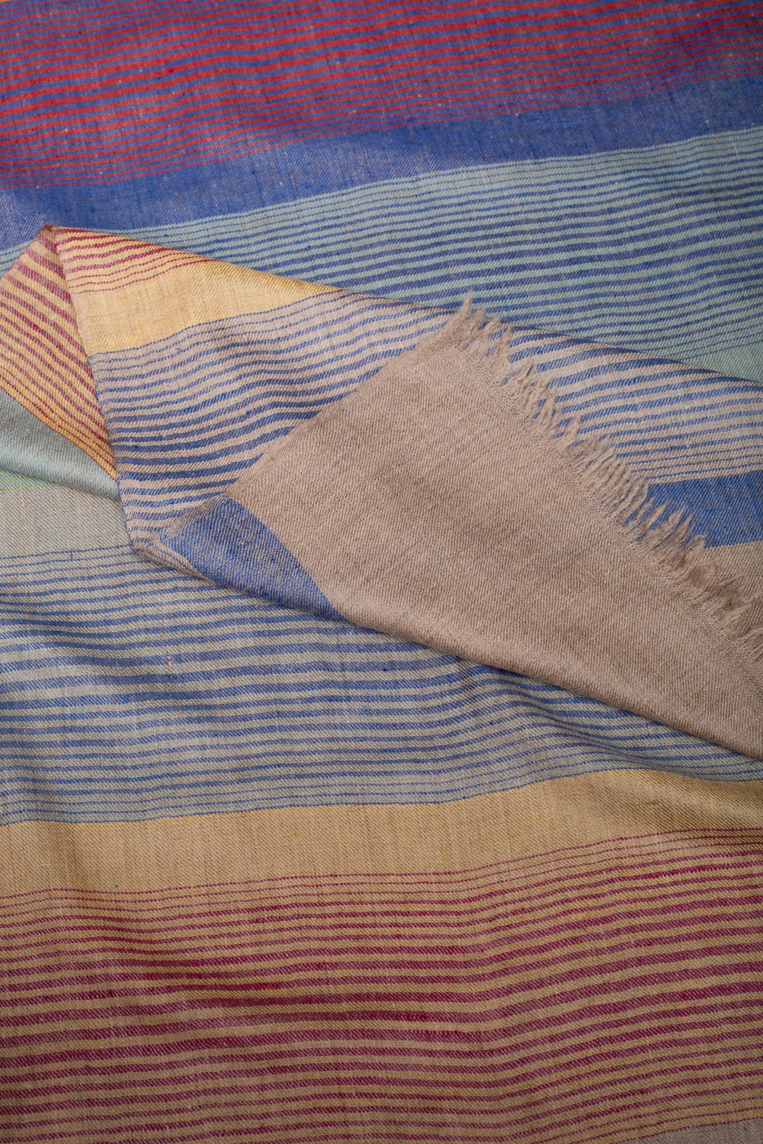 Firethorn Horizontal Stripes Cashmere Shawl