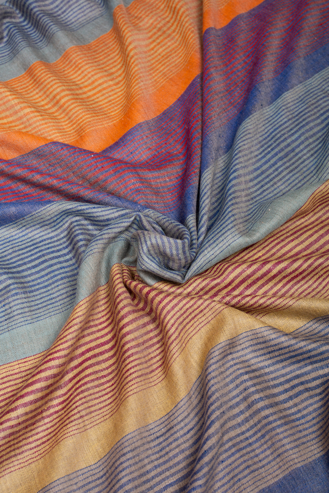 Firethorn Horizontal Stripes Cashmere Shawl