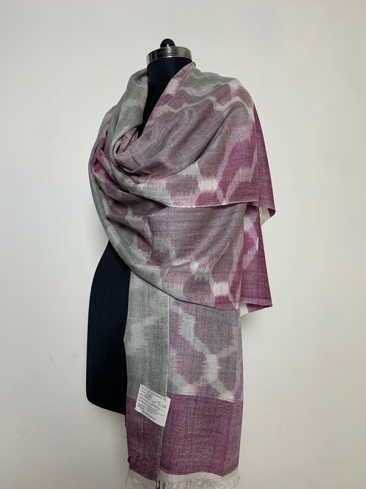 Vivid Voilet Quatrefoil Ikat cashmere Shawl