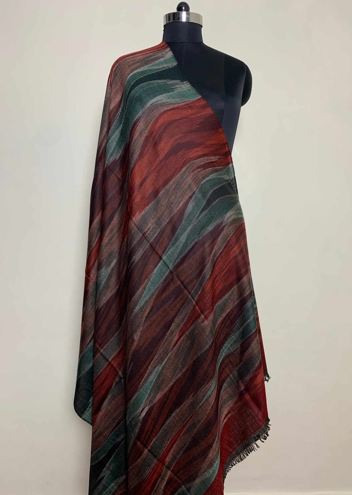 Eylem Camouflage Ikat Dyed Cashmere Shawl