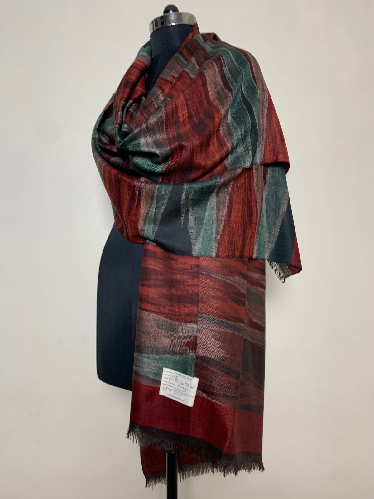 Eylem Camouflage Ikat Dyed Cashmere Shawl