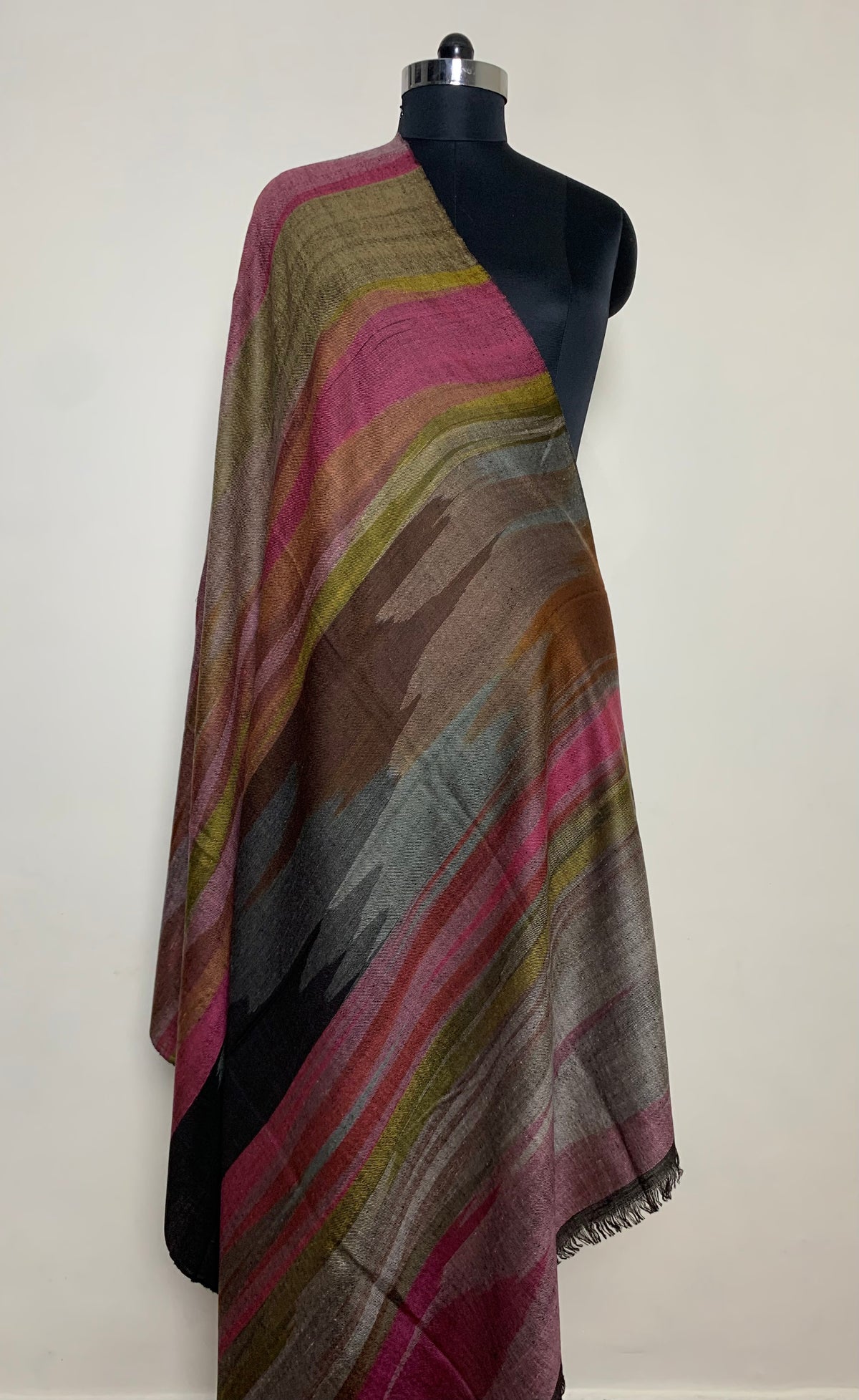 Eyad Chambray Ikat Dyed Cashmere Shawl