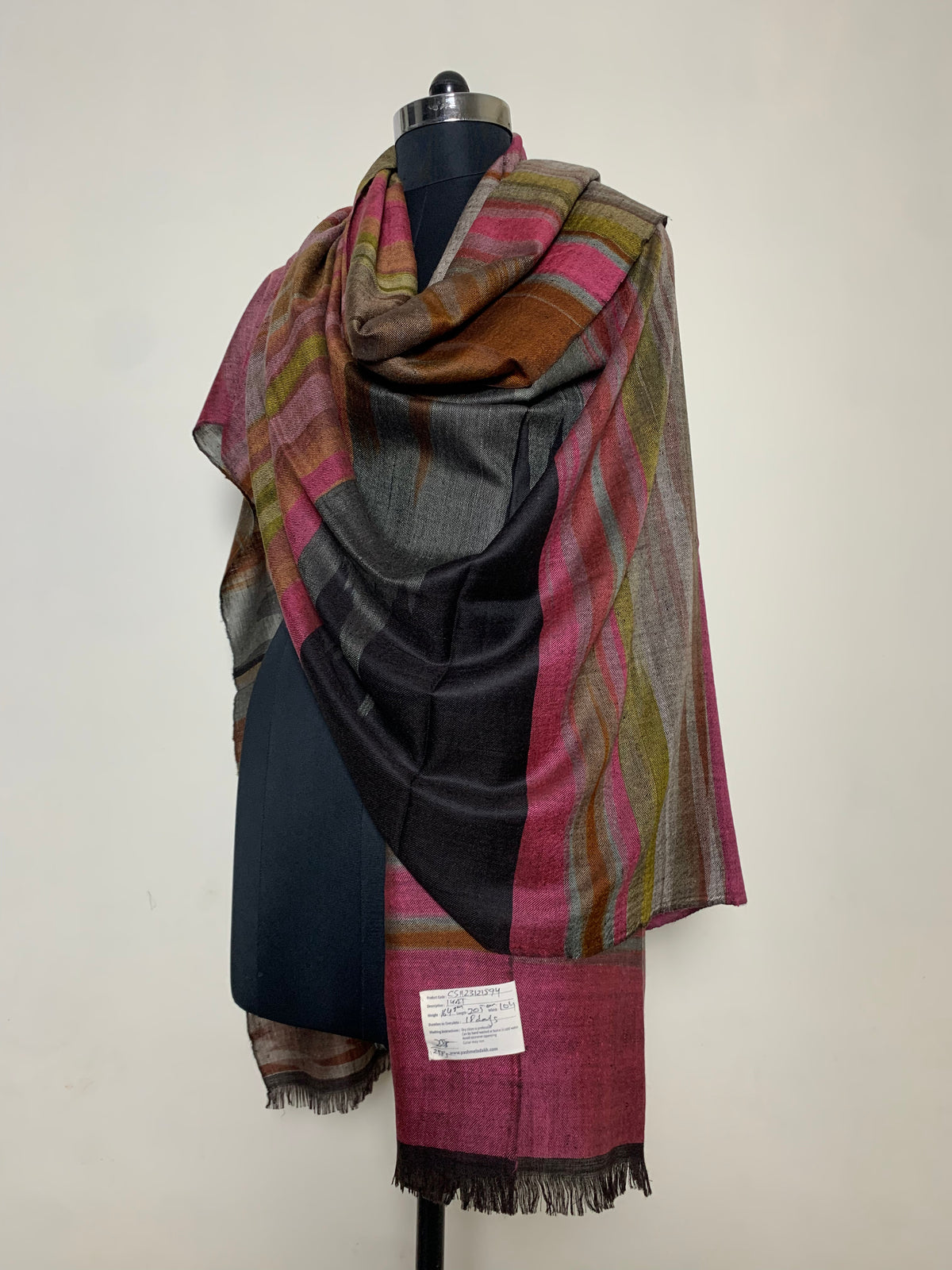 Eyad Chambray Ikat Dyed Cashmere Shawl