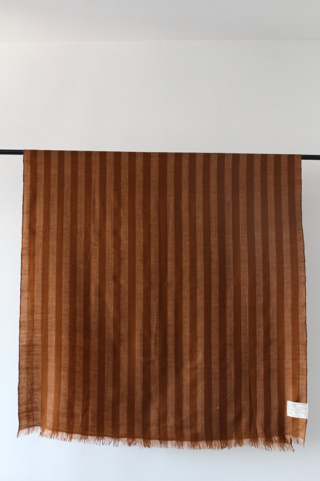 Malfile Caramel Brown Strips Cashmere Shawl