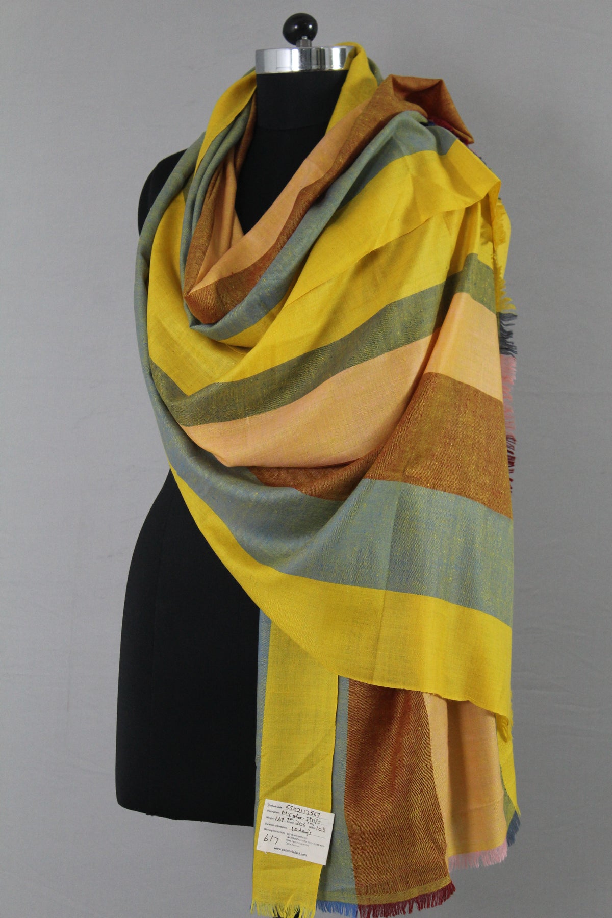 Vedad Roman Strips Cashmere Shawl