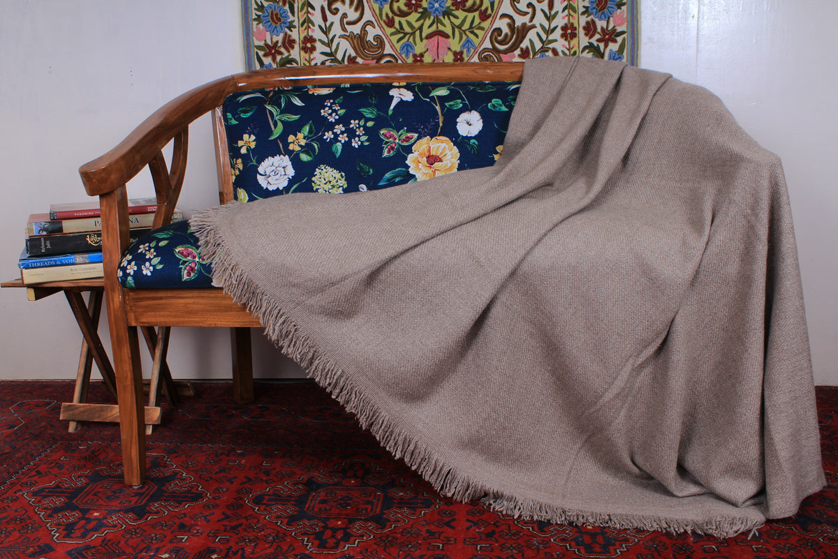 Caroline Light Taupe Double Pashmina Blanket