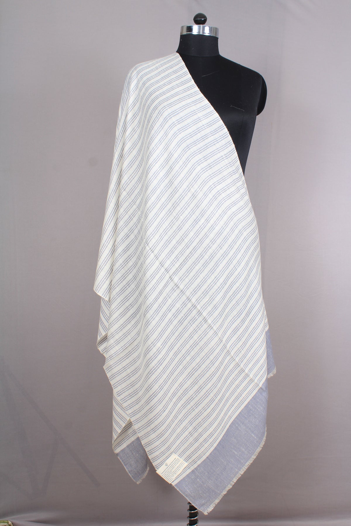 Princeton Arcadia White Stripes Cashmere Stole