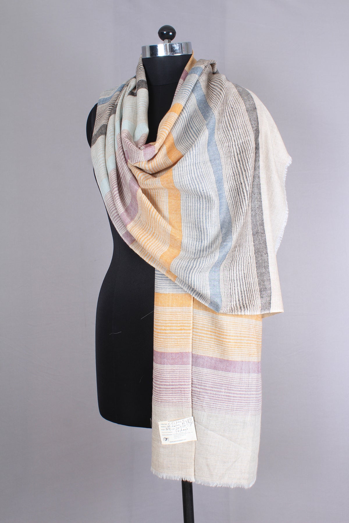 Margaret Horizontal Strips Cashmere Stole