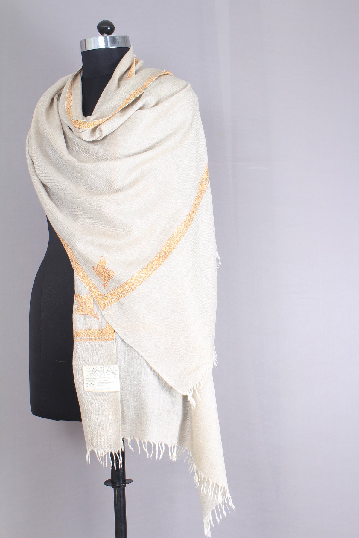 Pashmina natural hashidar stole