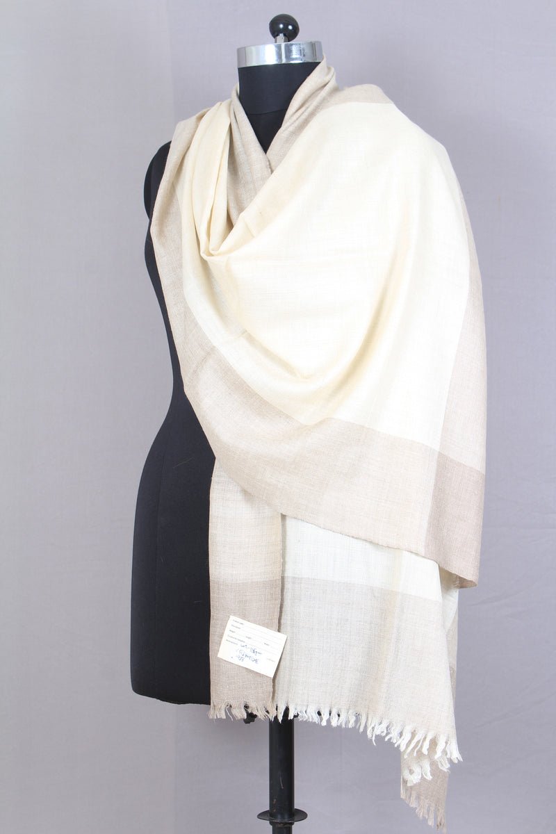 Duke Ivory And Dourdar Cashmere Stole – Pashmeladakh