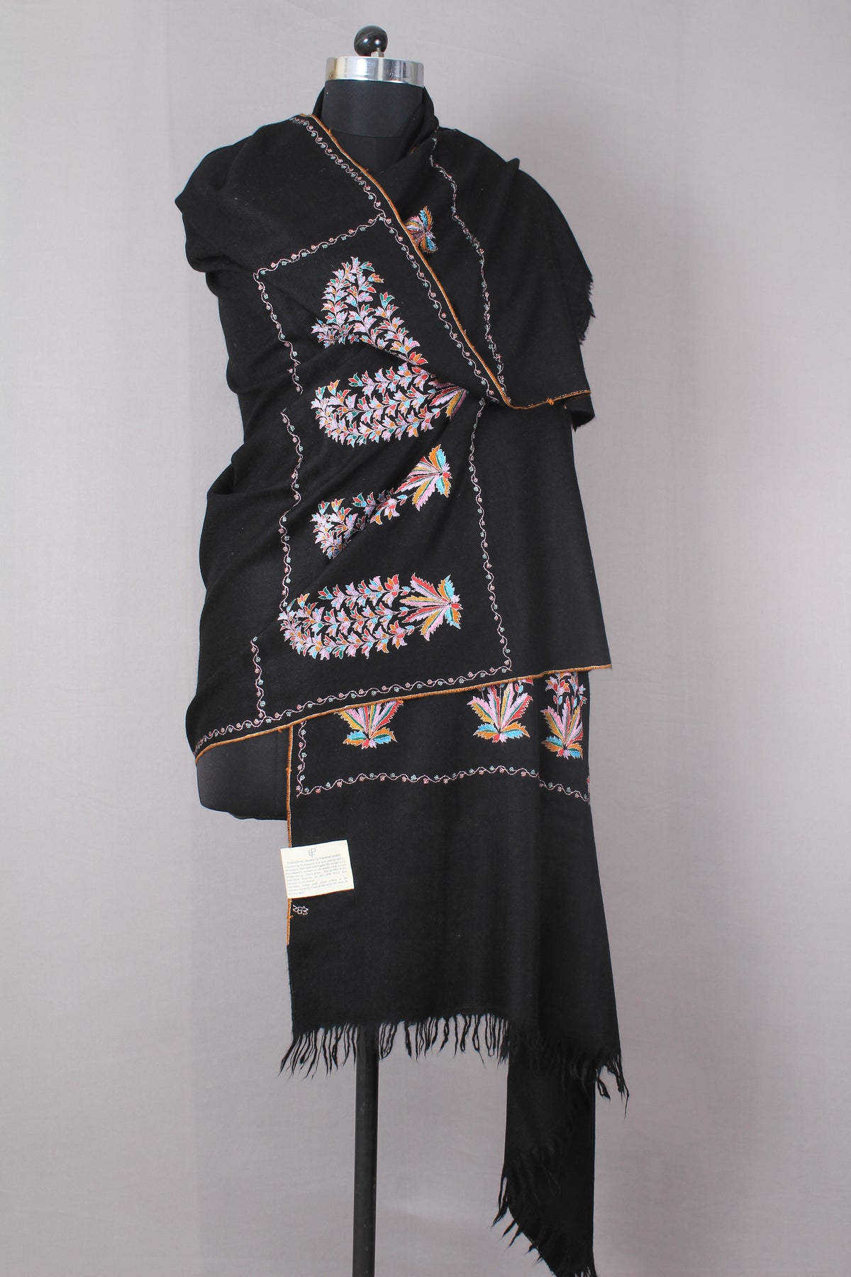 Pashmina black paldar shawl