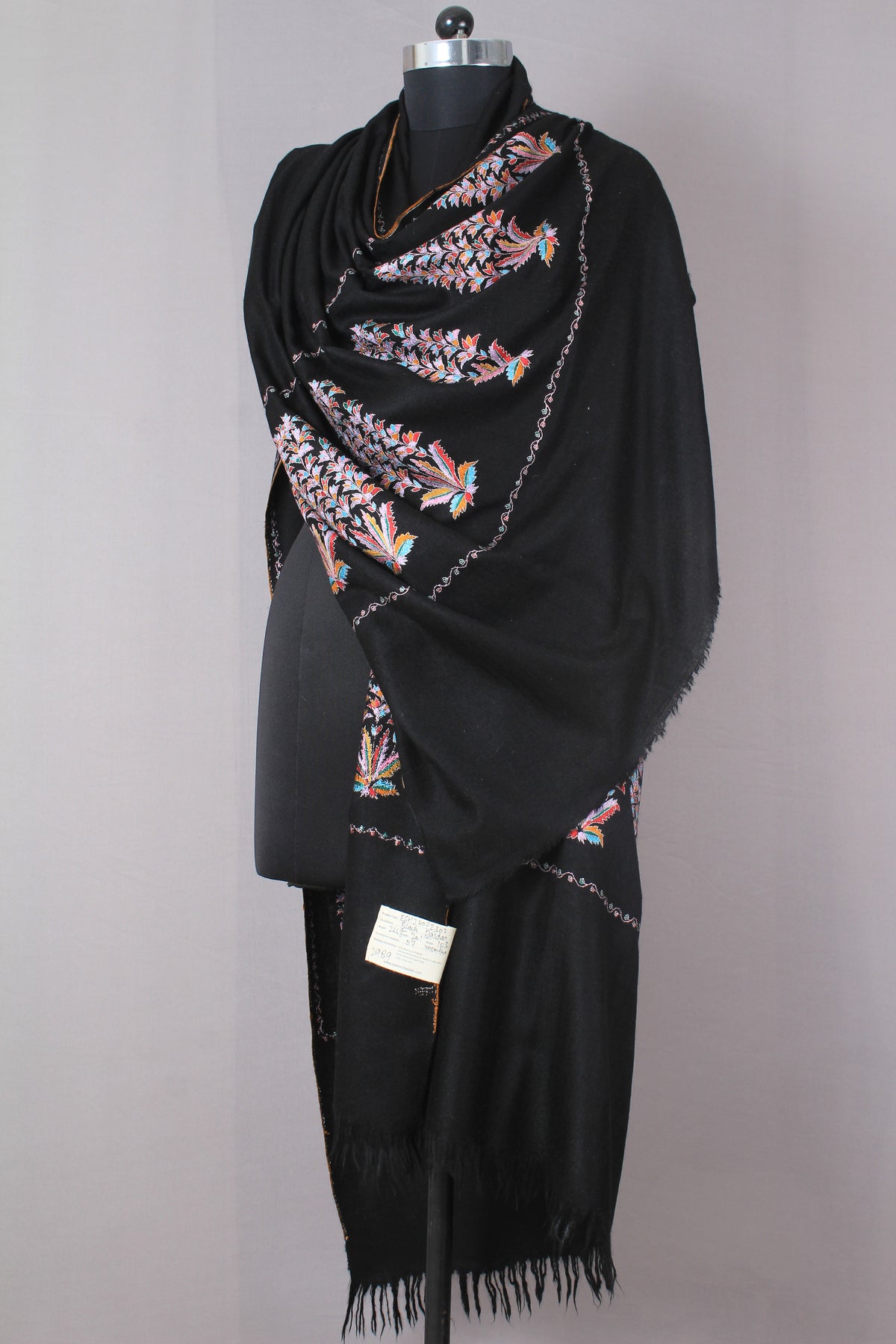 Pashmina black paldar shawl