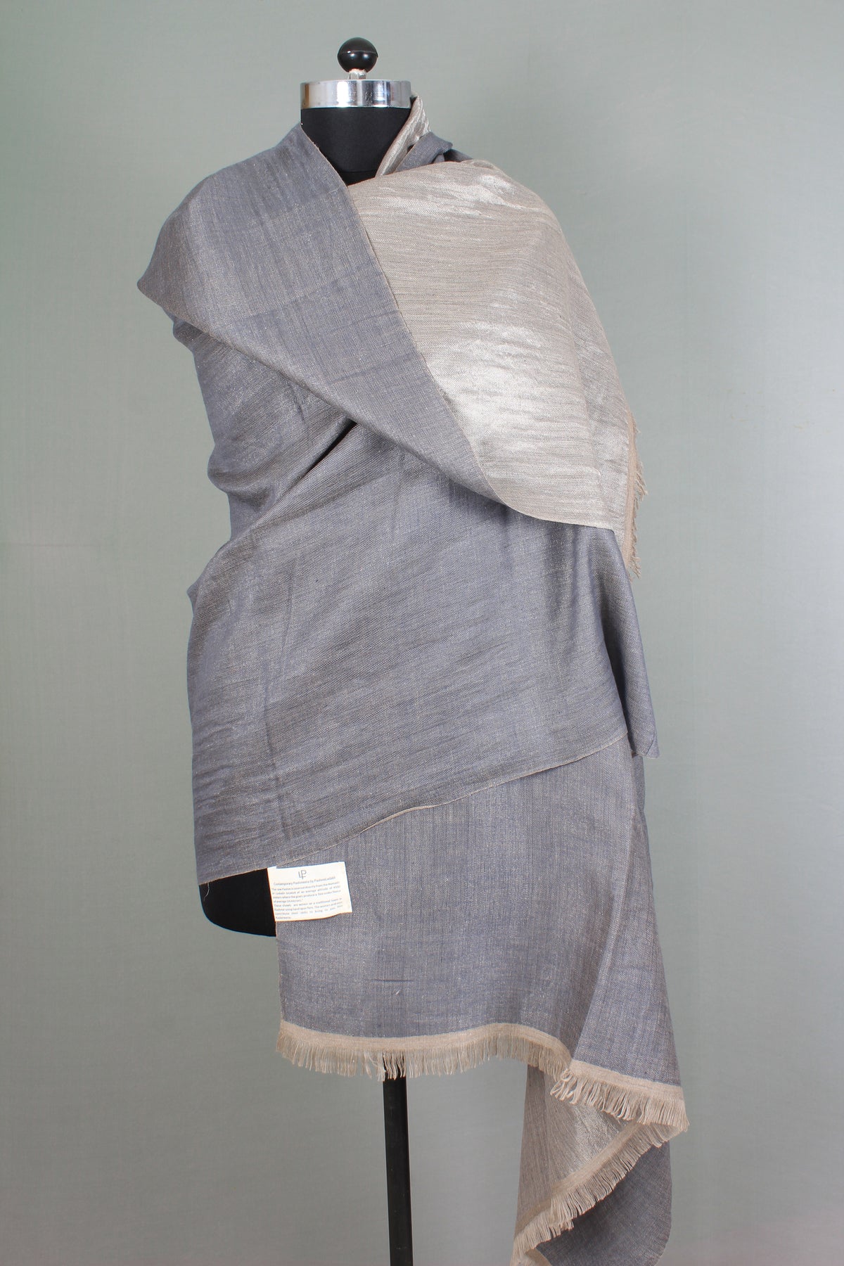 Ingrid Silver Polychromatic Reversible Cashmere Shawl