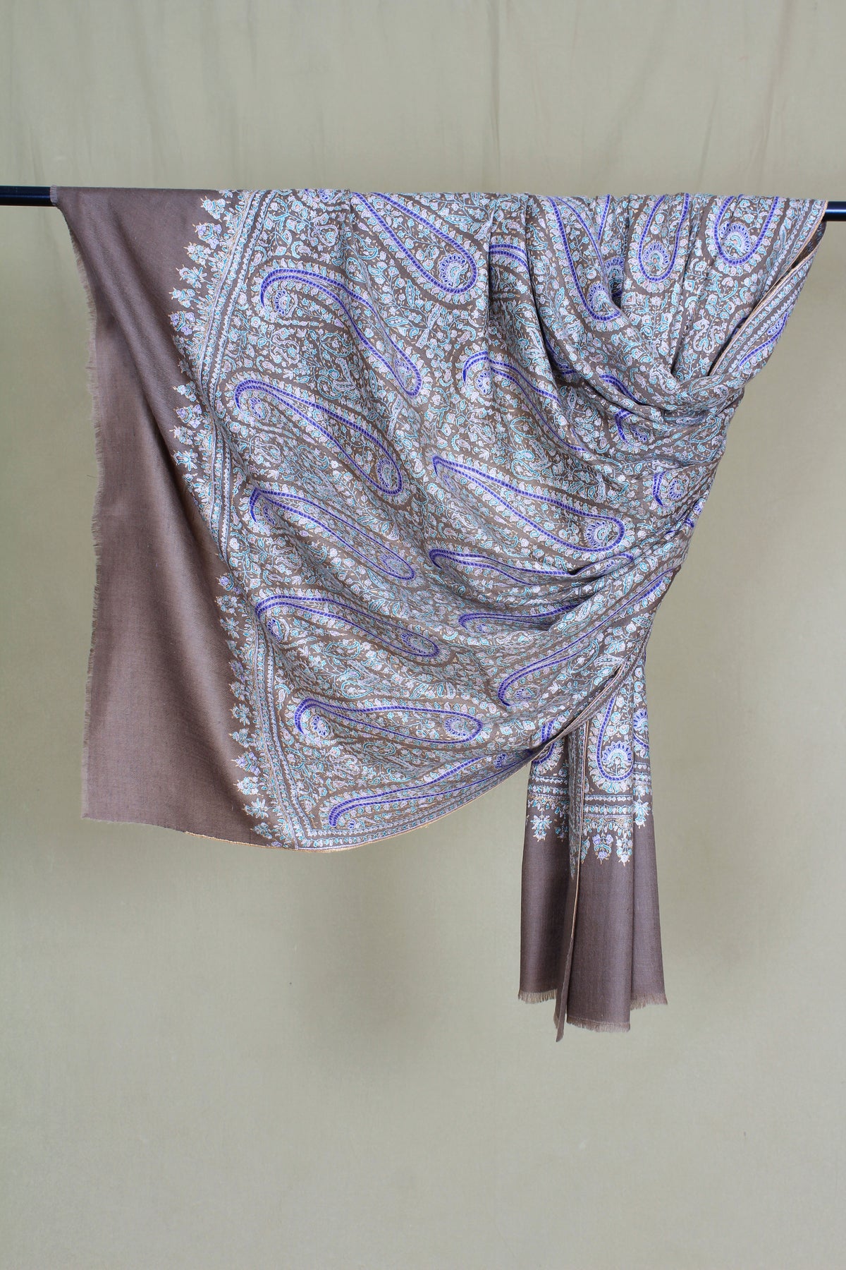 Haleem Pastel Beige Sozni Jaali Pashmina Shawl