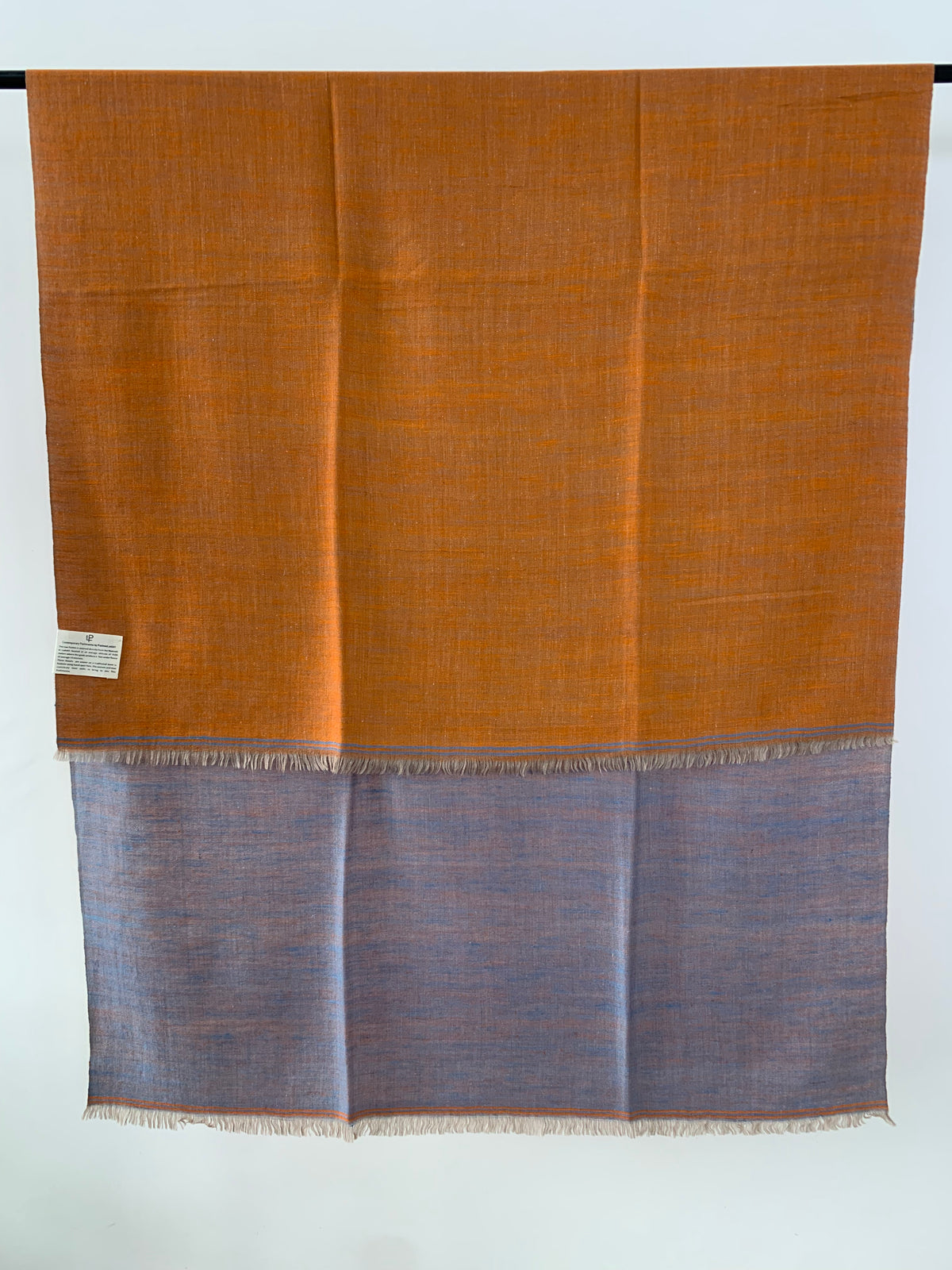 Orange n blue reversible shawl