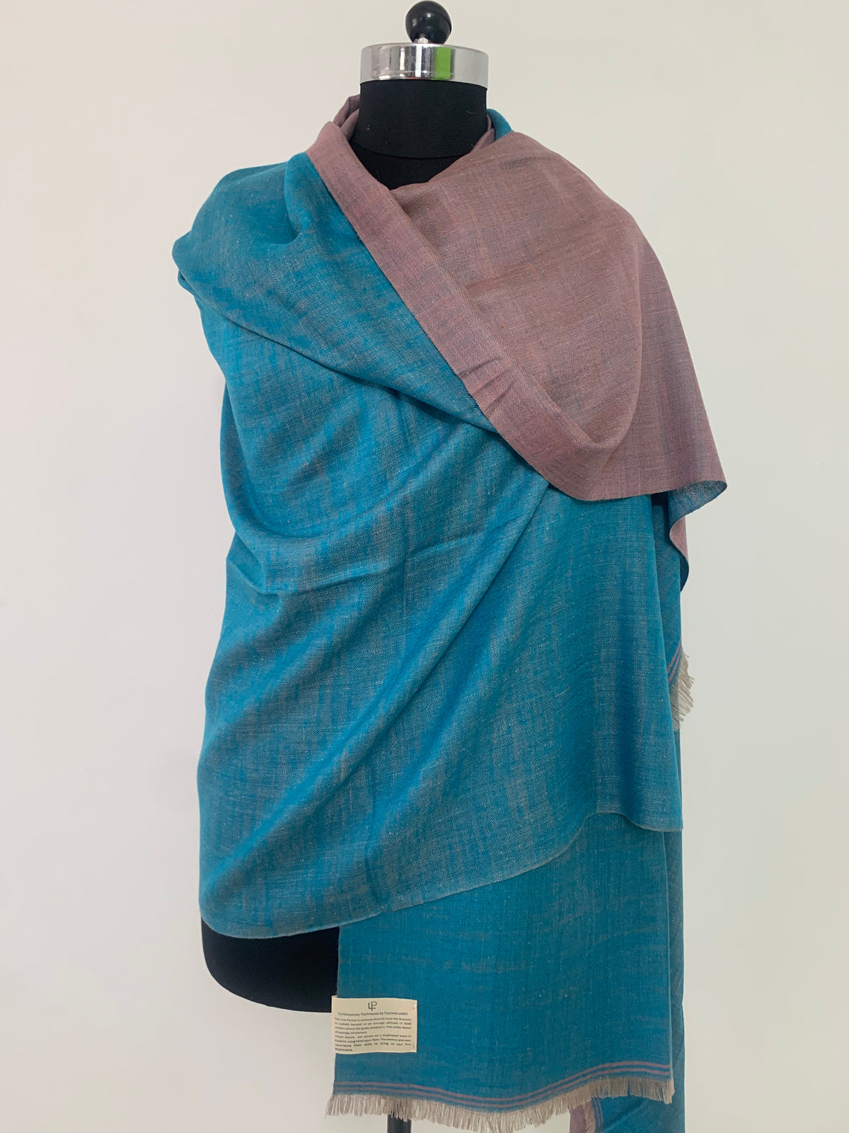 Teal reversible shawl