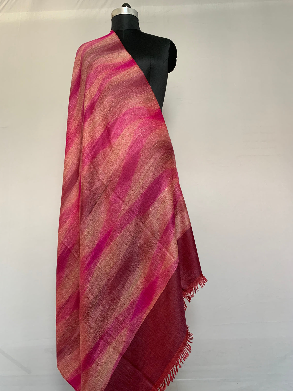 Yosun Harlequin Pattern Ikat Dyed Cashmere Shawl