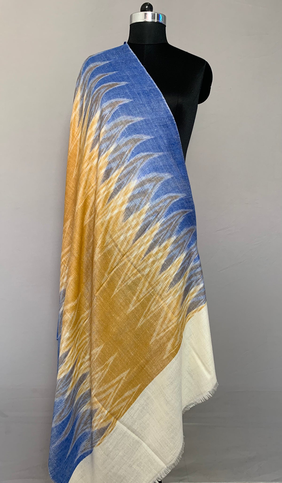 Lewis Chevron Ikat Dyed Cashmere Shawl