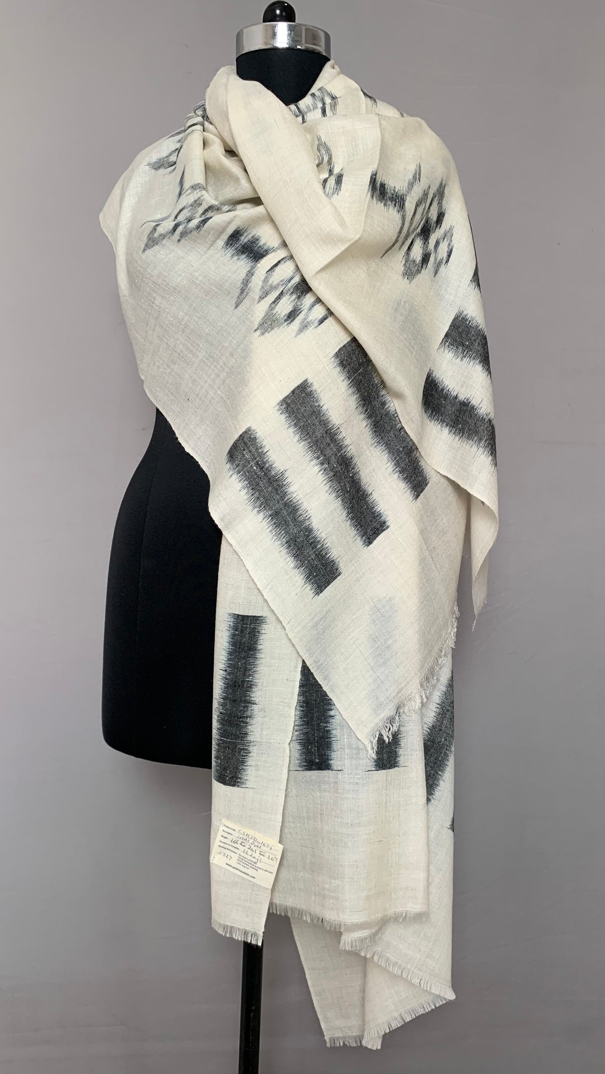 Archie Palmette Ikat Dyed Cashmere Shawl