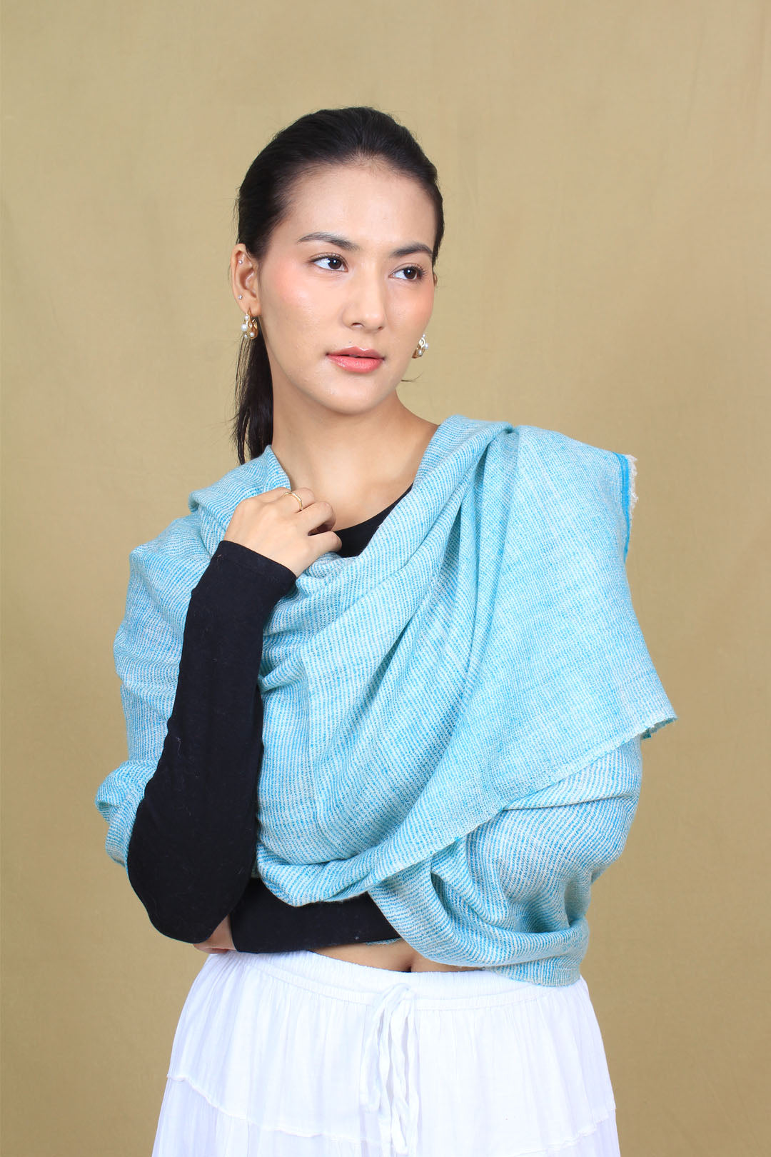 Khurram Multi Coloured Ikat Dyed Cashmere Stole