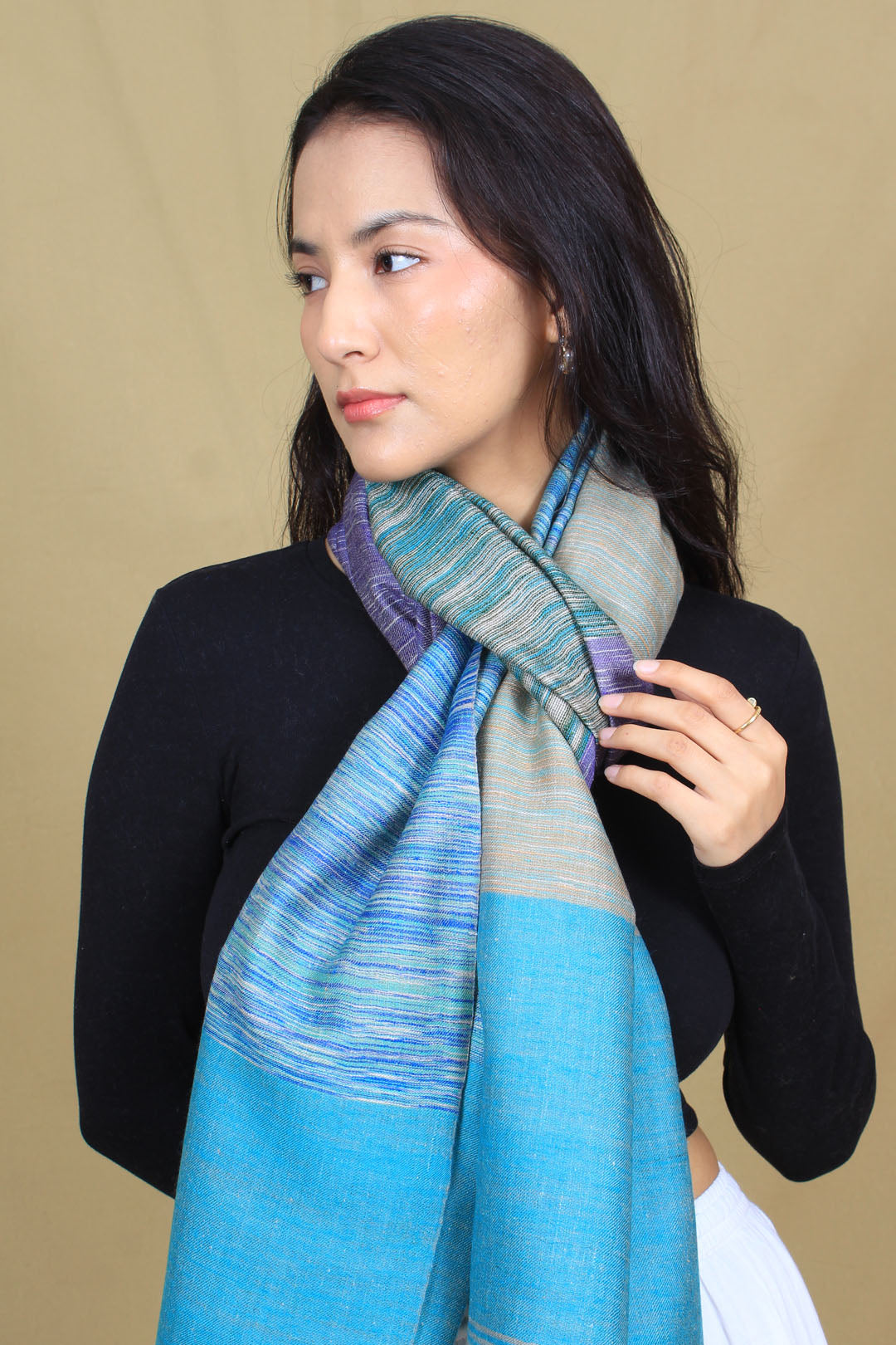 Aynah Multi Coloured Reversible Cashmere Stole