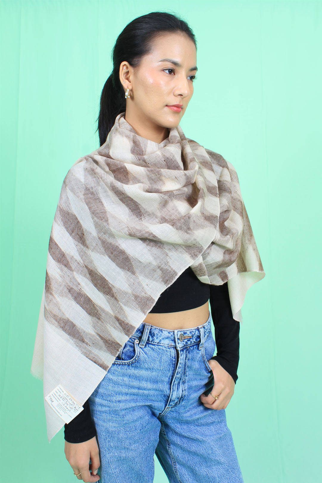 Nazakat Ikat Dyed Cashmere Stole