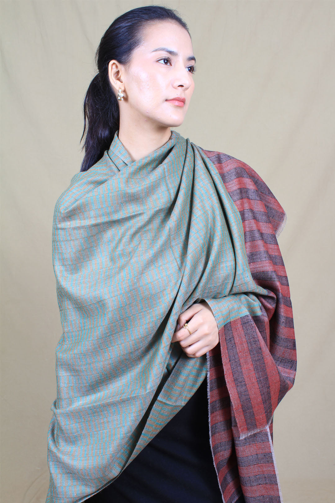 Arubbiyah Paldar Strips Cashmere Shawl