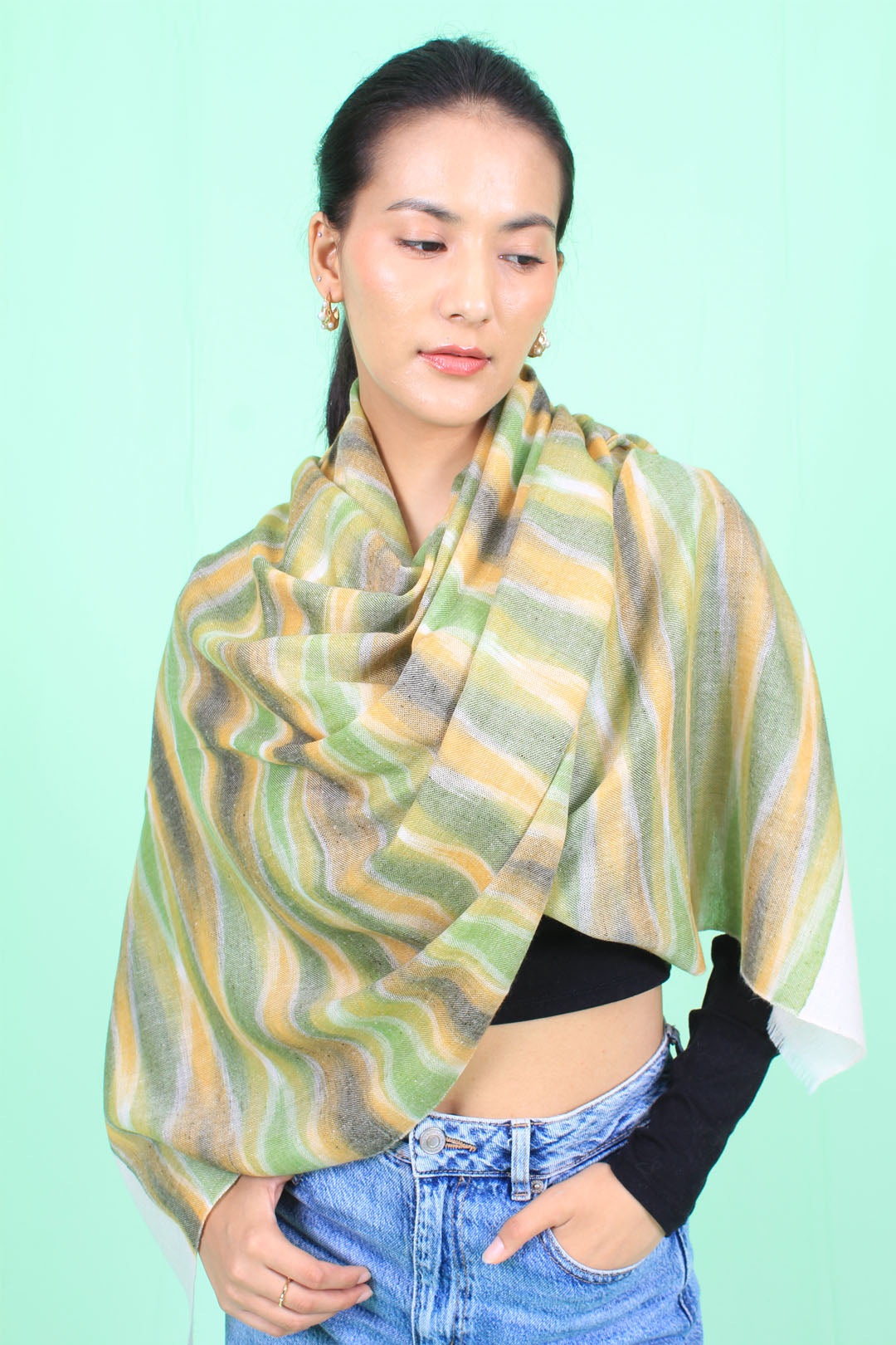 Hafelle Ikat Dyed Cashmere Stole