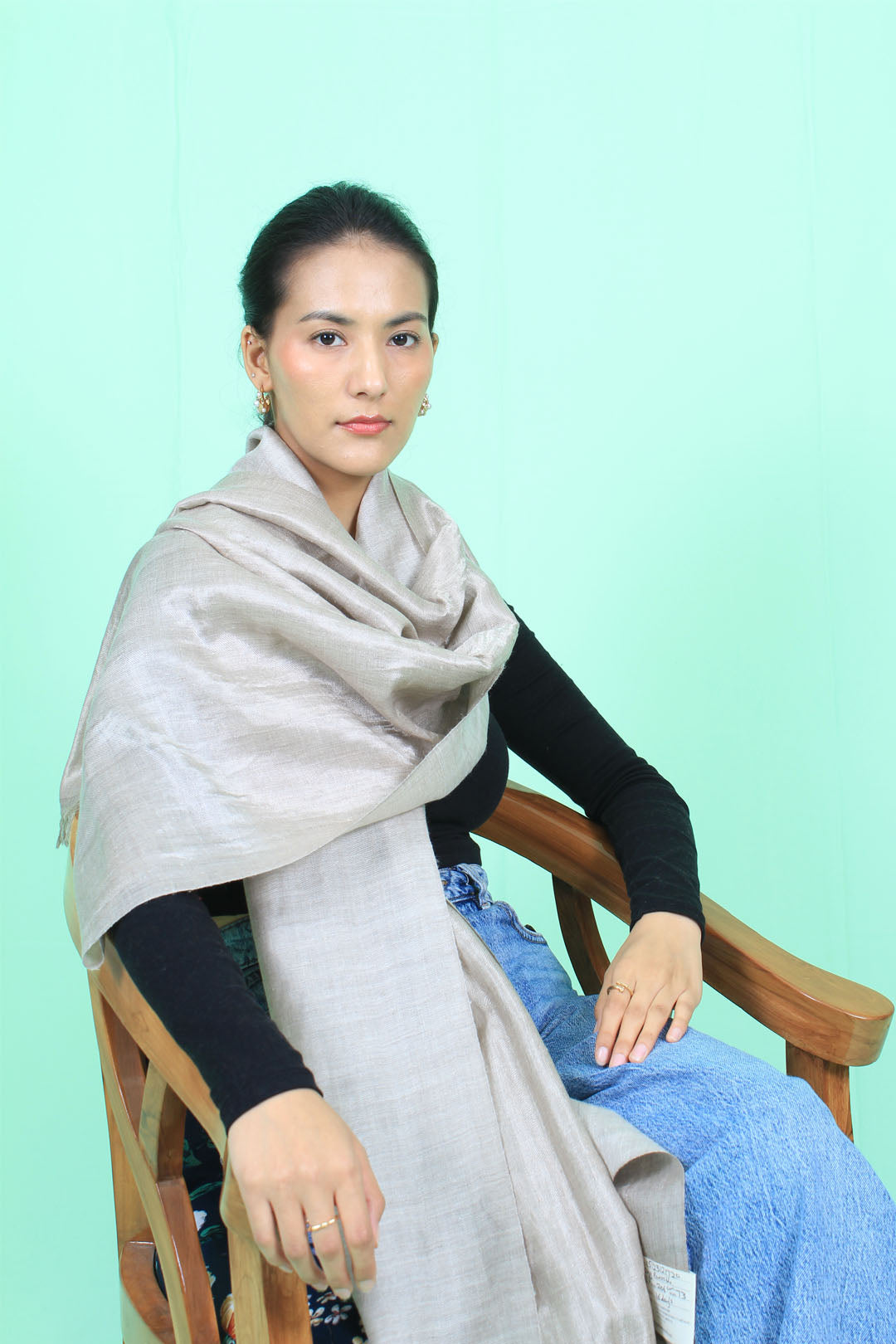 Fajar Metallic Reversible Cashmere Stole