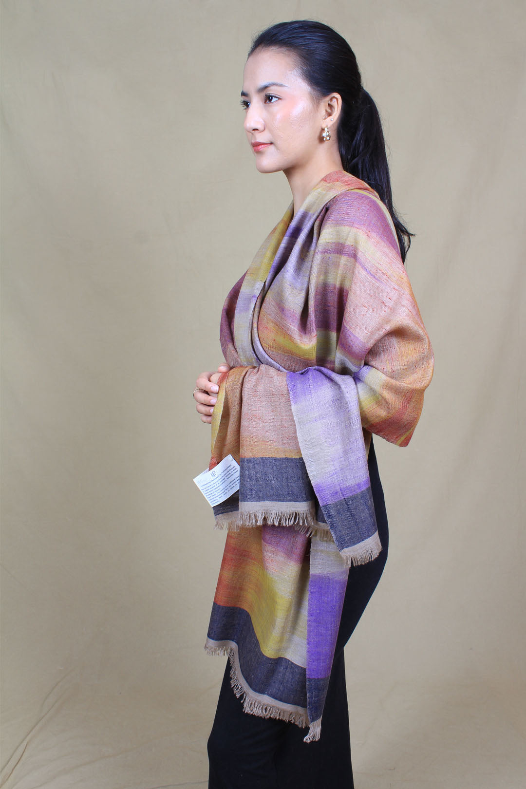 Flowergram Ikat Dyed Cashmere Stole